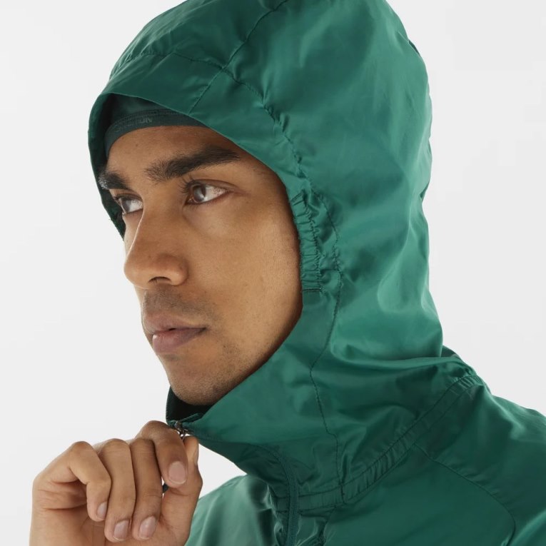 Green Salomon Bonatti Cross Men's Windbreaker | IE OZ6248